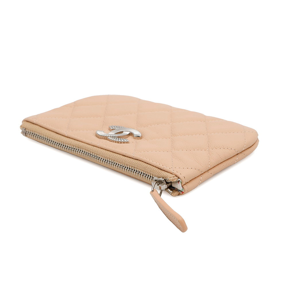 CHANEL CC Logo Matelasse Mini Pouch BeigeAP4335 Caviar Leather