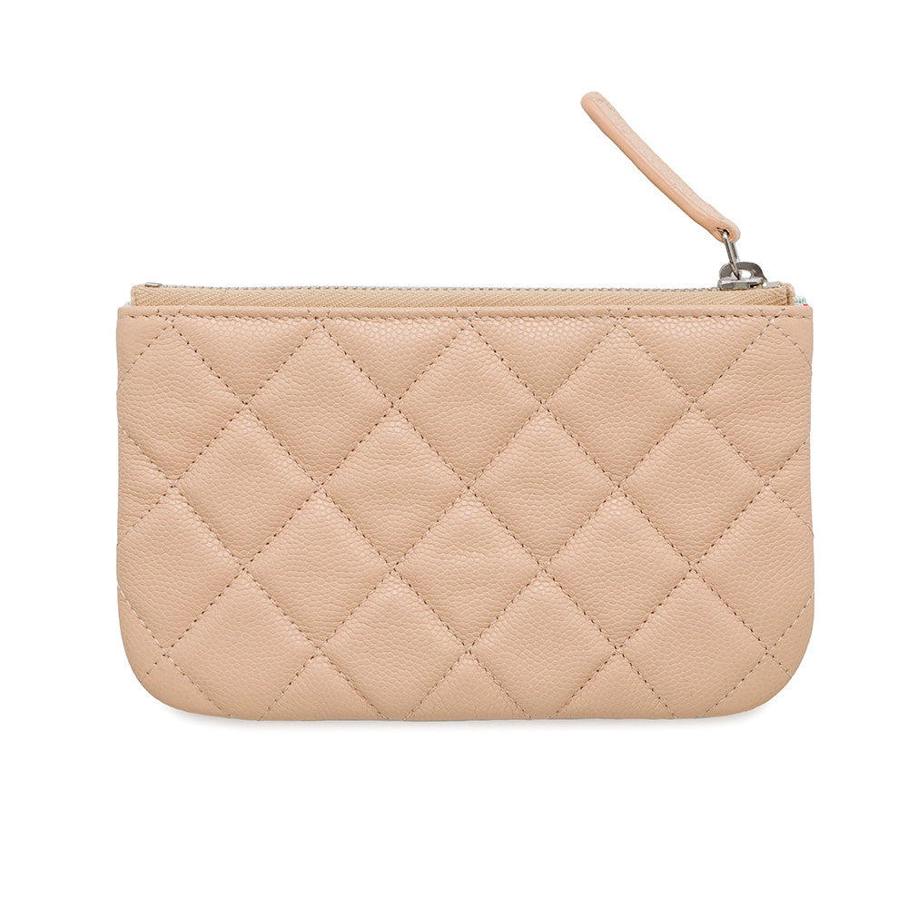 CHANEL CC Logo Matelasse Mini Pouch BeigeAP4335 Caviar Leather