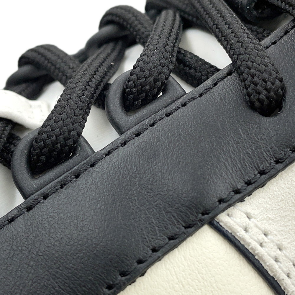 CHANEL CC Logo Low Cut Sneakers White/BlackG45212 Leather suede Size 38