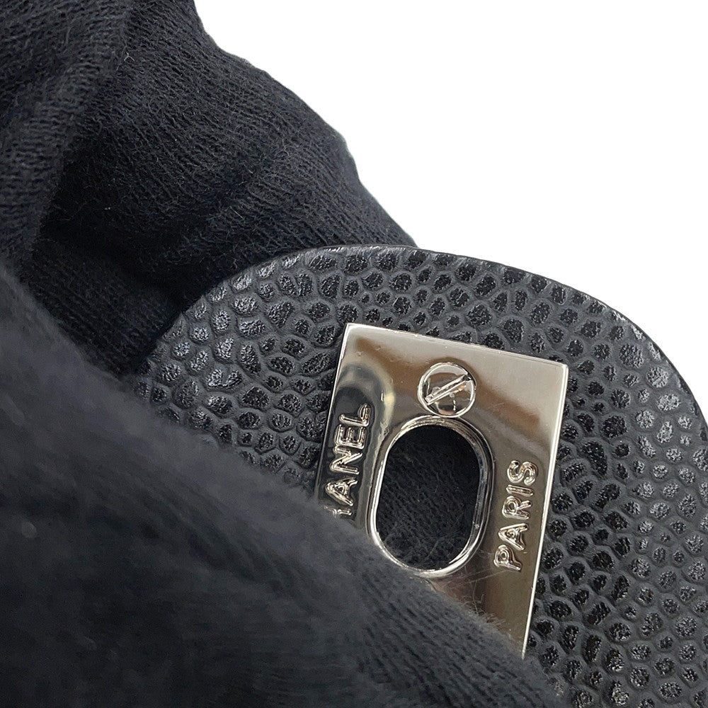 CHANEL Matelasse Handbag Black Caviar Leather Size 25