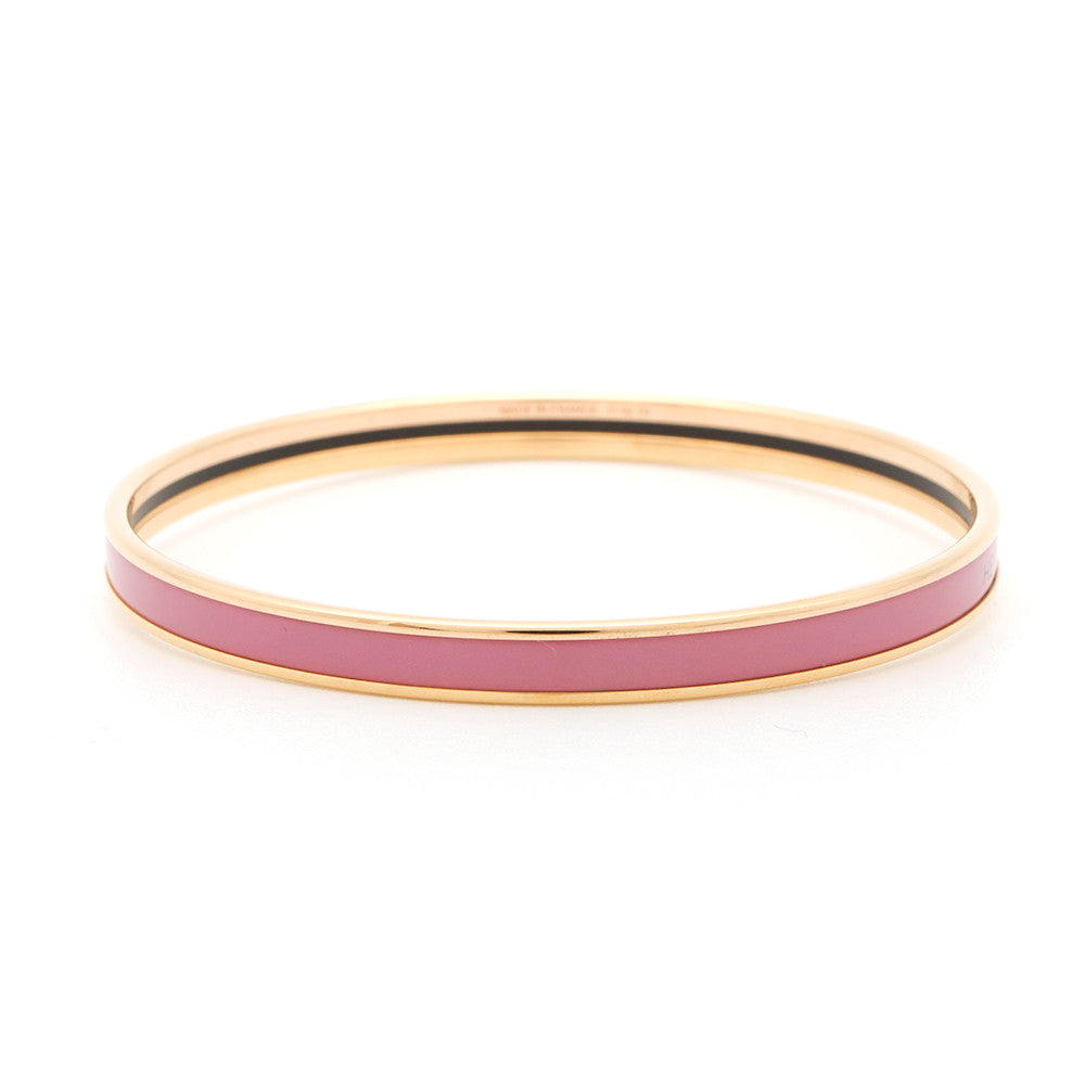 HERMES Uni Bangle Rose Potato Metal Enamel