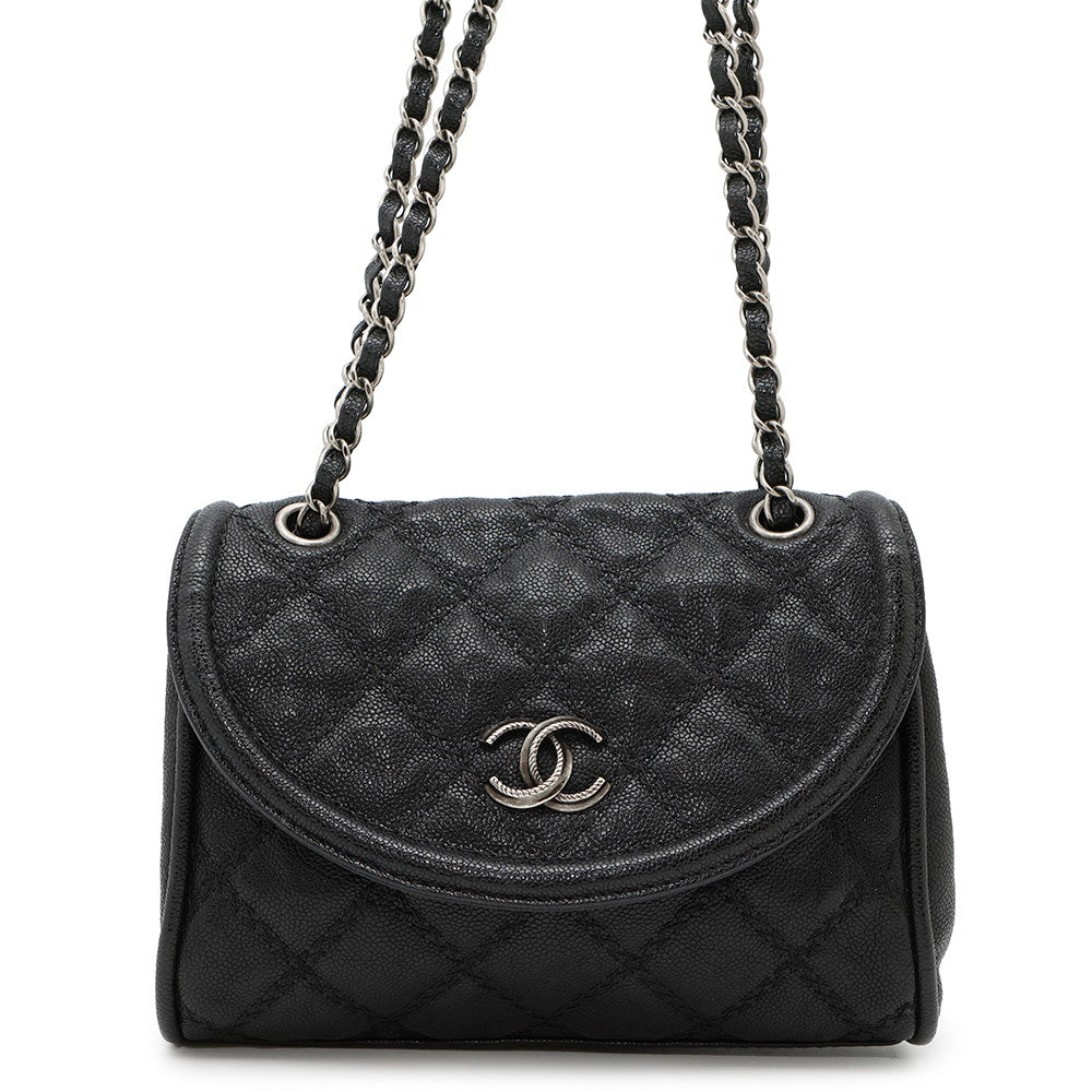 CHANEL Wild Stitch ChainBag Black Caviar Leather