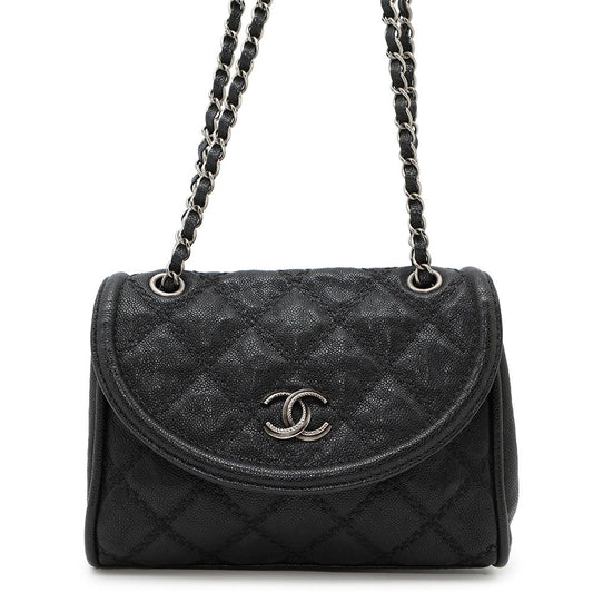 CHANEL Wild Stitch ChainBag Black Caviar Leather