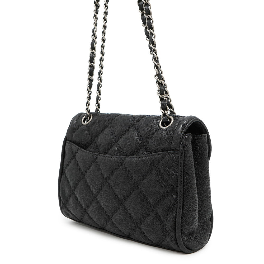 CHANEL Wild Stitch ChainBag Black Caviar Leather
