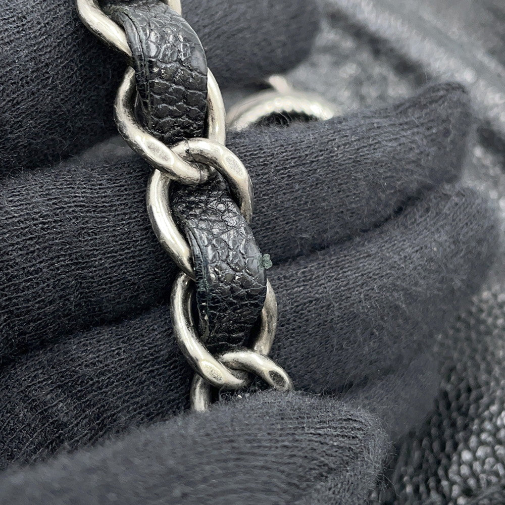 CHANEL Wild Stitch ChainBag Black Caviar Leather