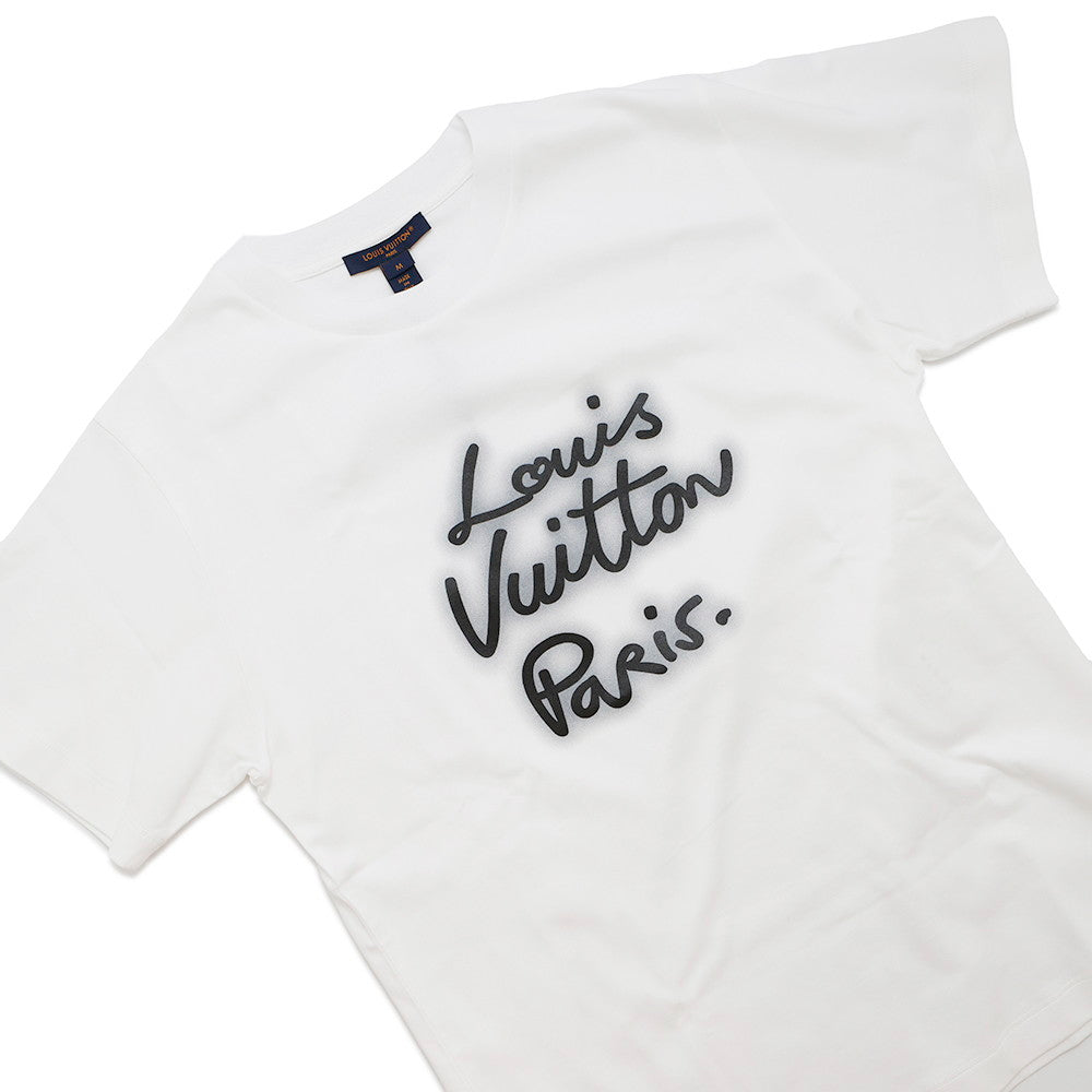 LOUIS VUITTON Glow Signature T-Shirt 2025 Spring/Summer Model Size M White1AHILF Cotton100%