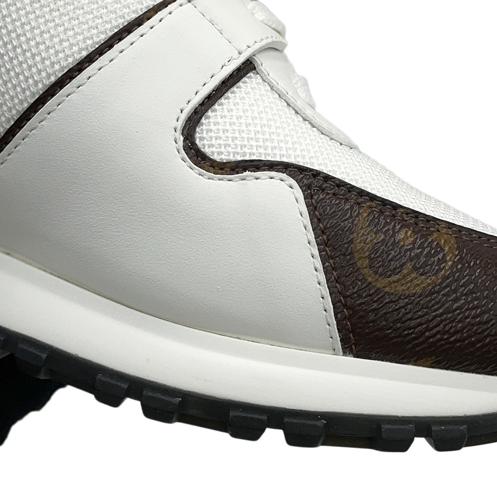 LOUIS VUITTON Run Away・Sneakers White1A4XNO Calf Leather Monogram Size 39 1/2