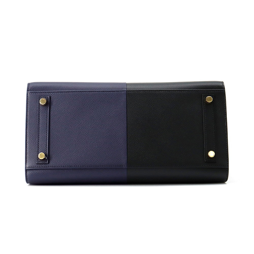 HERMES Birkin Sellier Casaque Black/Blue Indigo/Blue Frida Epsom Size 30