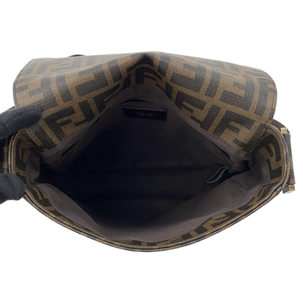 FENDI Zucca flap messenger bag Brown7VA215 PVC