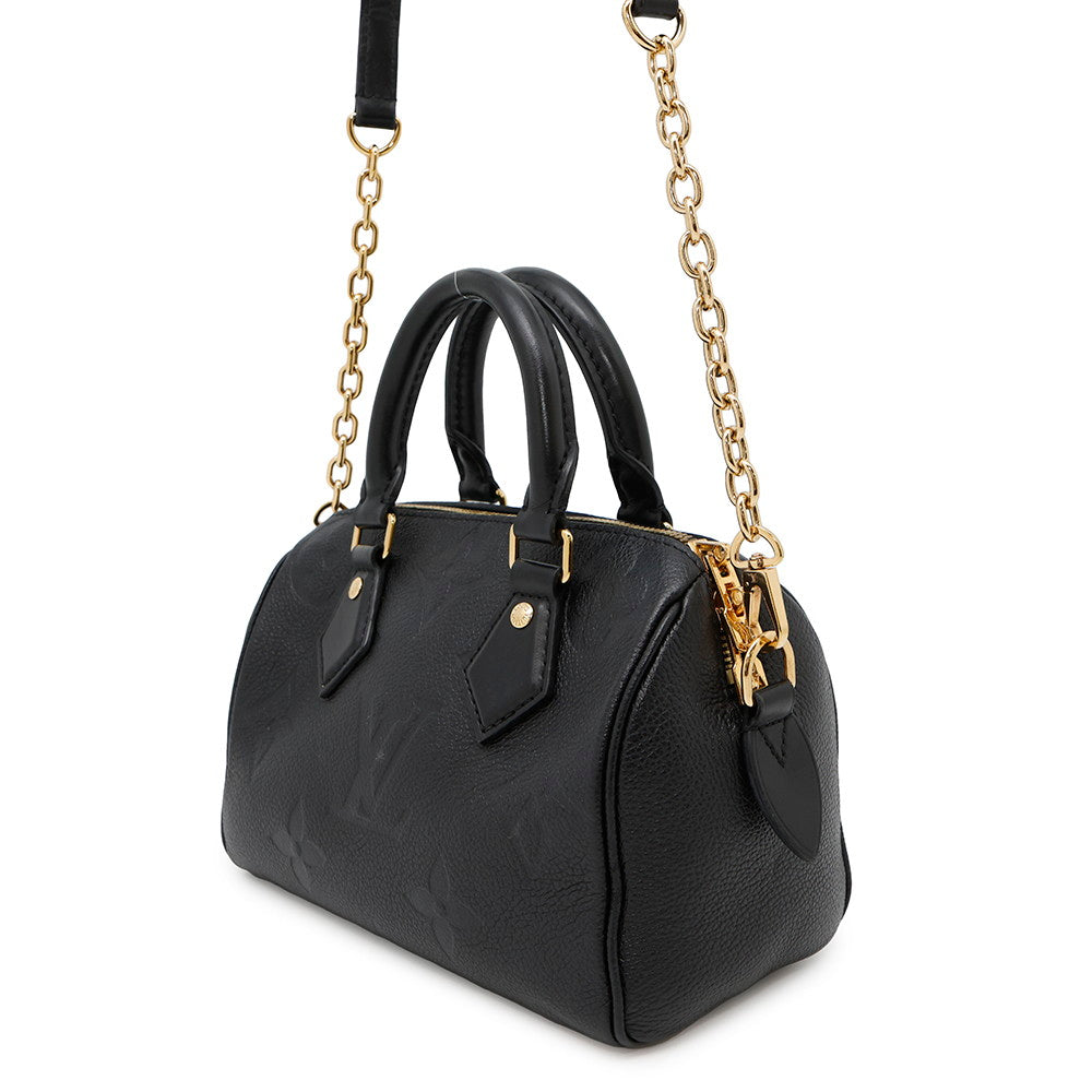 LOUIS VUITTON Speedy Bandouliere NoirM58953 Monogram Empreinte Leather Monogram Giant Size 20