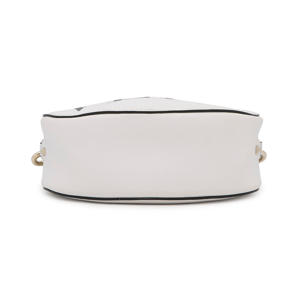 Valentino Garavani VLTN Logo Lock Studded Shoulder Bag WhiteQW2B0C47RCH Leather