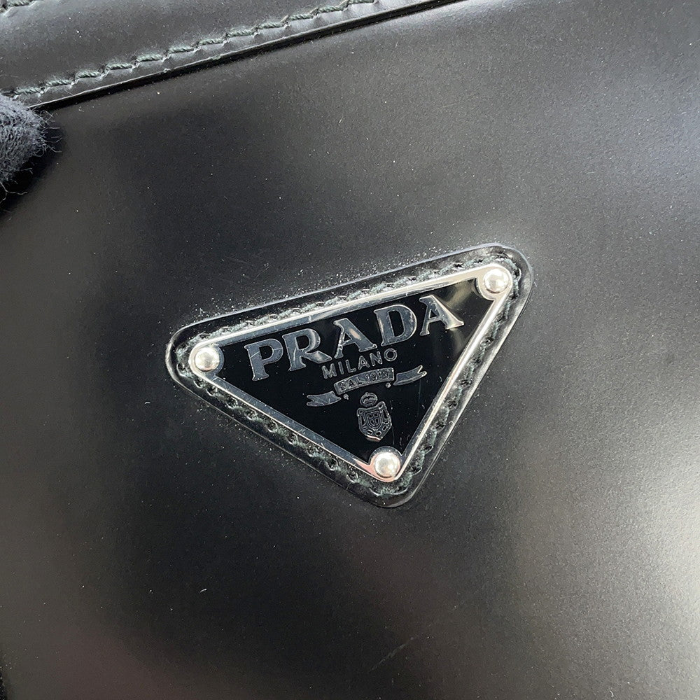 PRADA 2WAY business bag Black2VE368 BrushedLeather