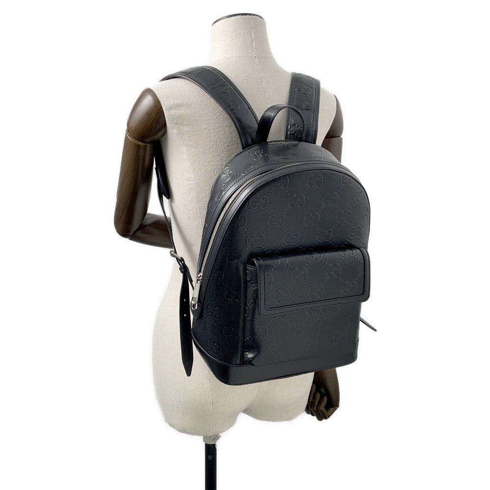 GUCCI GG Embossed Backpack Black658579 Leather
