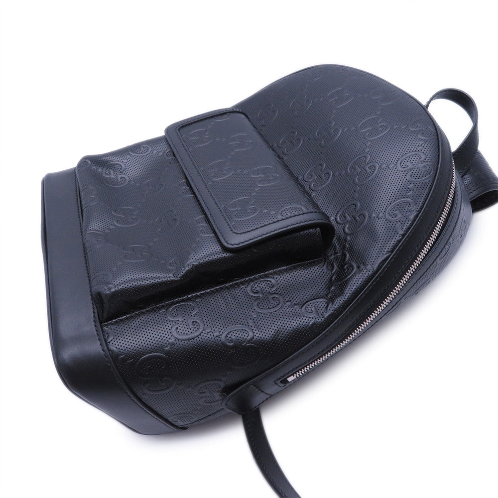 GUCCI GG Embossed Backpack Black658579 Leather