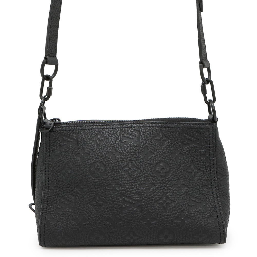 LOUIS VUITTON Triangle Messenger Bag NoirM55878 Monogram・Taurillon