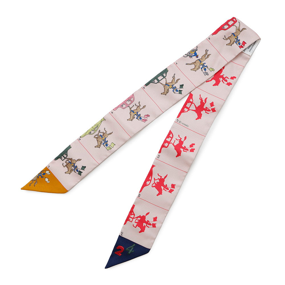 HERMES Twilly HERMES Parade Hermes Parade Rose Pearl/Marine/Multicolor Silk100%