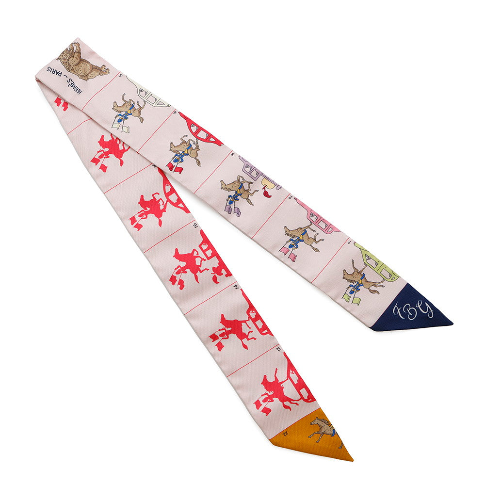HERMES Twilly HERMES Parade Hermes Parade Rose Pearl/Marine/Multicolor Silk100%