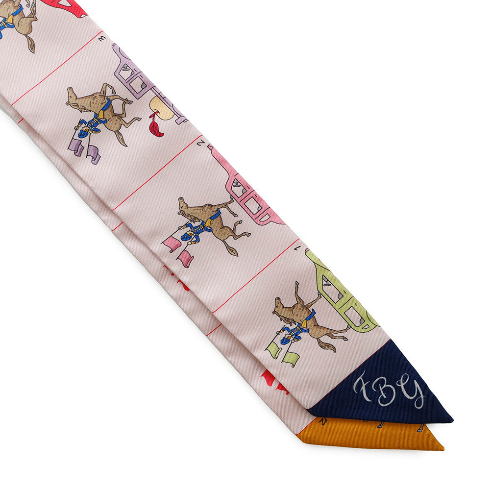 HERMES Twilly HERMES Parade Hermes Parade Rose Pearl/Marine/Multicolor Silk100%