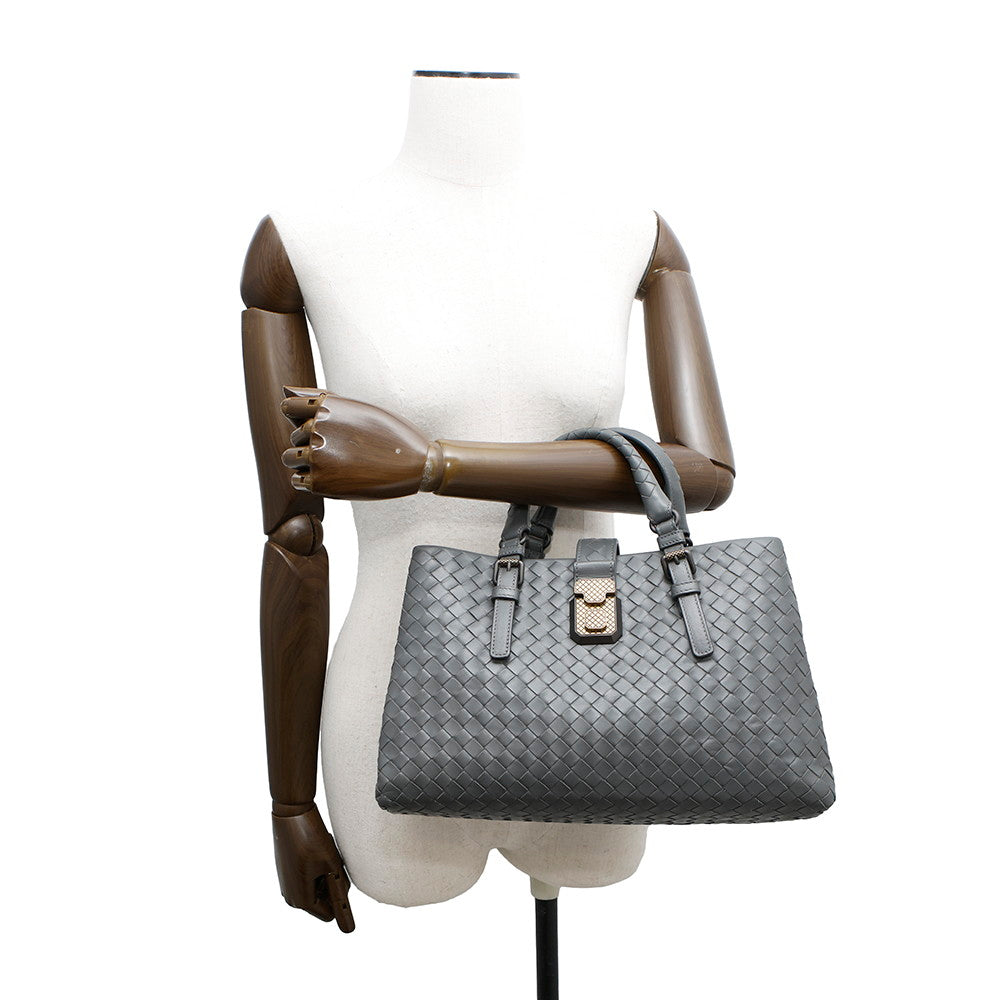 Bottega Veneta INTRECCIATO Roma 2WAYBag Gray489509 Leather Size Small