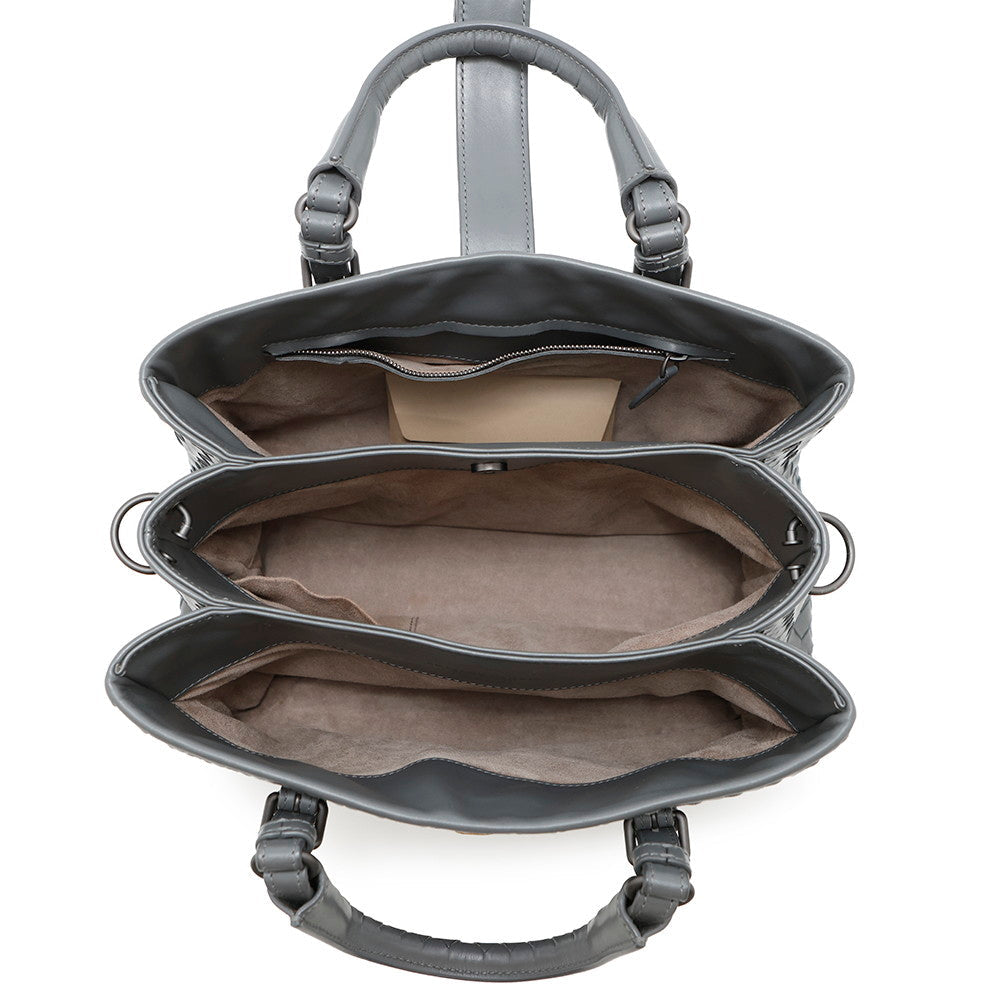 Bottega Veneta INTRECCIATO Roma 2WAYBag Gray489509 Leather Size Small