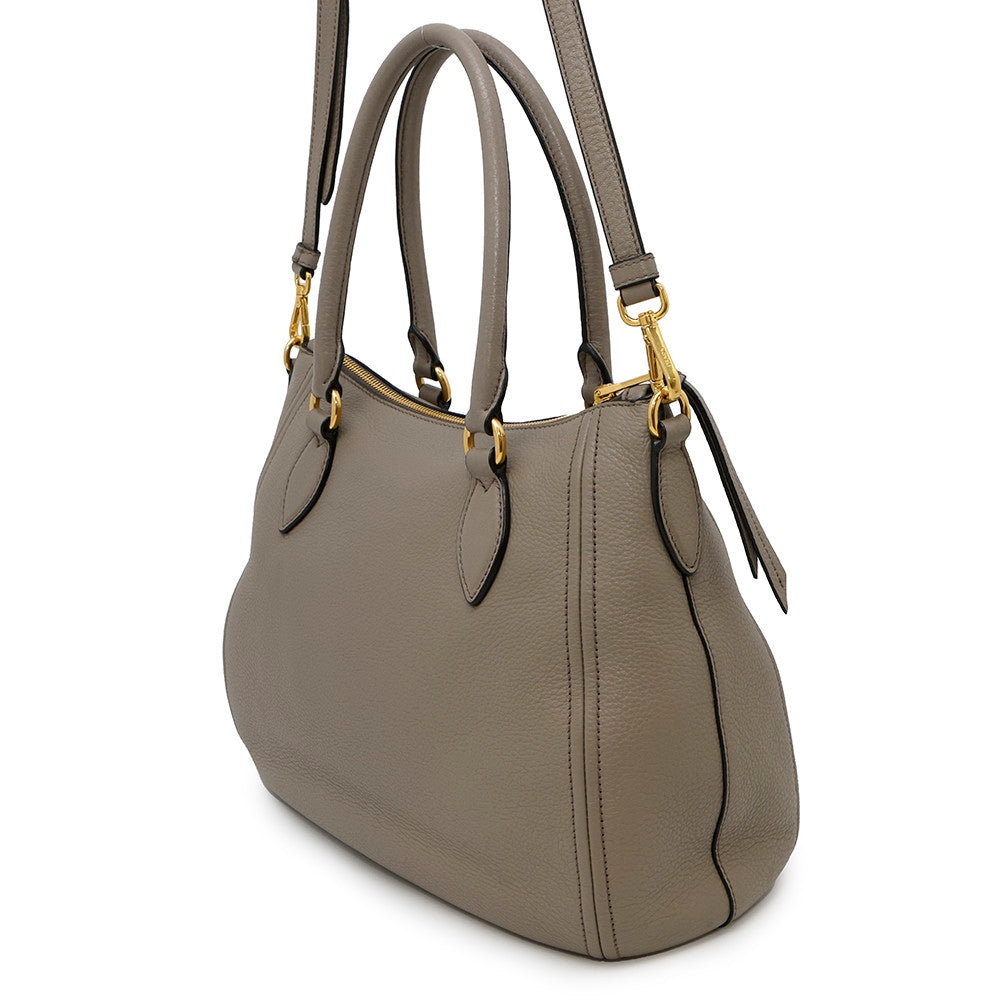 PRADA 2WAYHandbag Greige1BC032 Leather