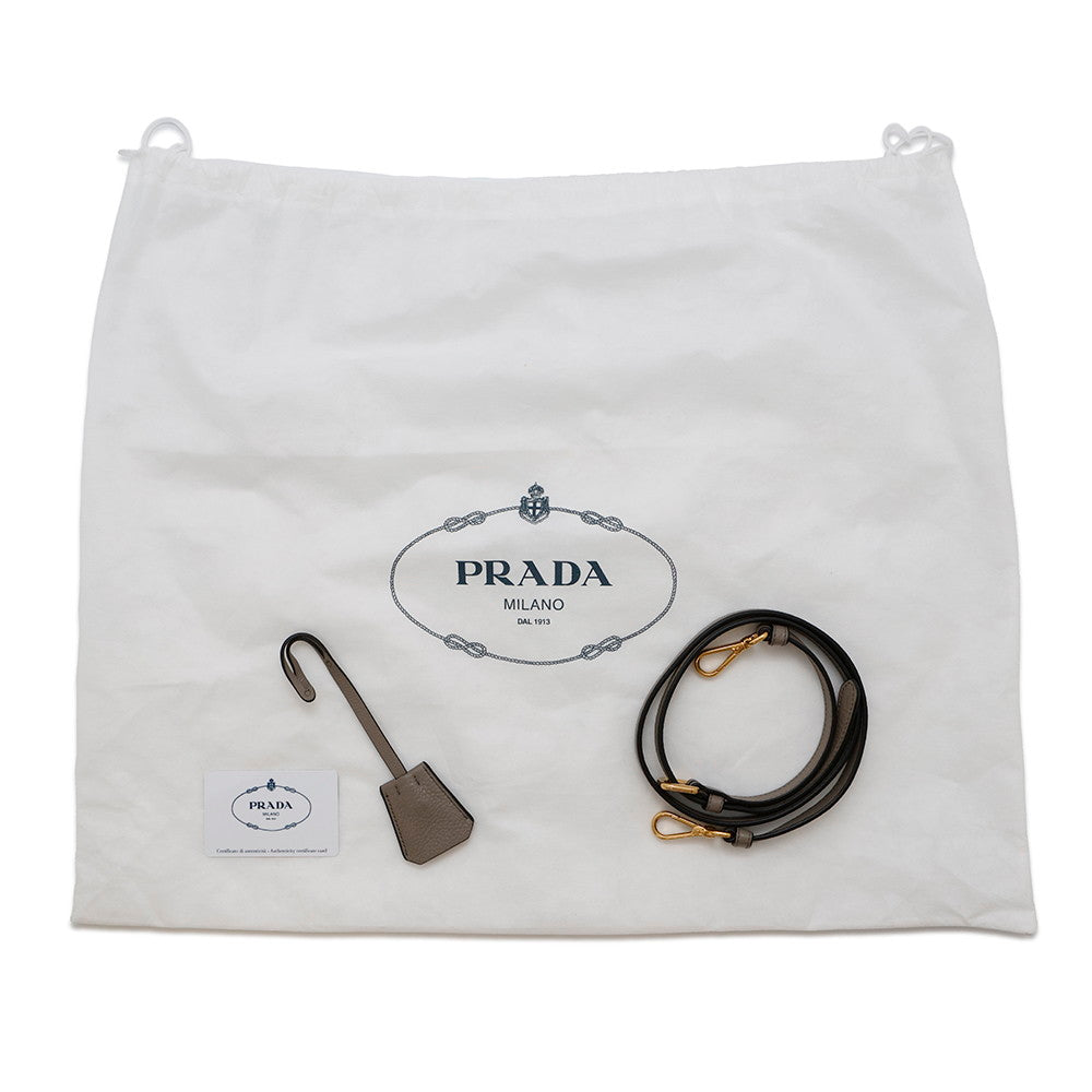 PRADA 2WAYHandbag Greige1BC032 Leather