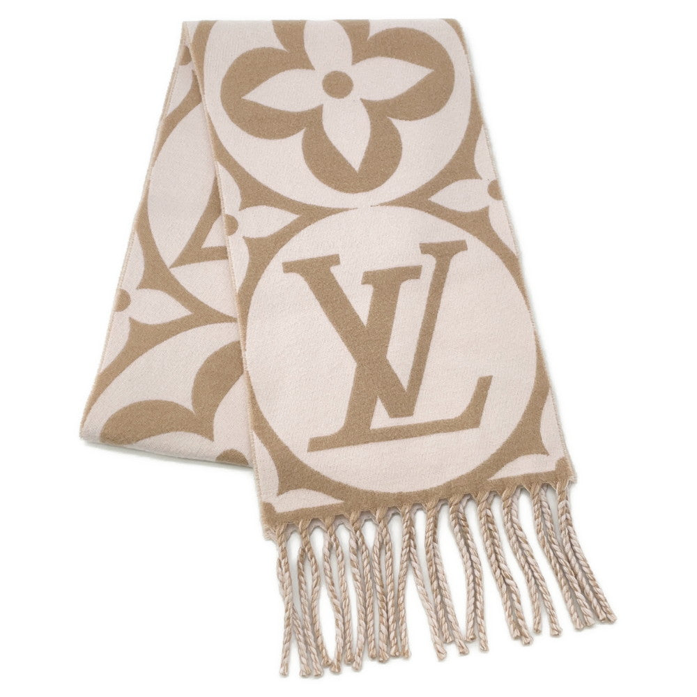 LOUIS VUITTON Flight Mode Scarf LV Medallion BeigeRoseM79213 Wool 100%