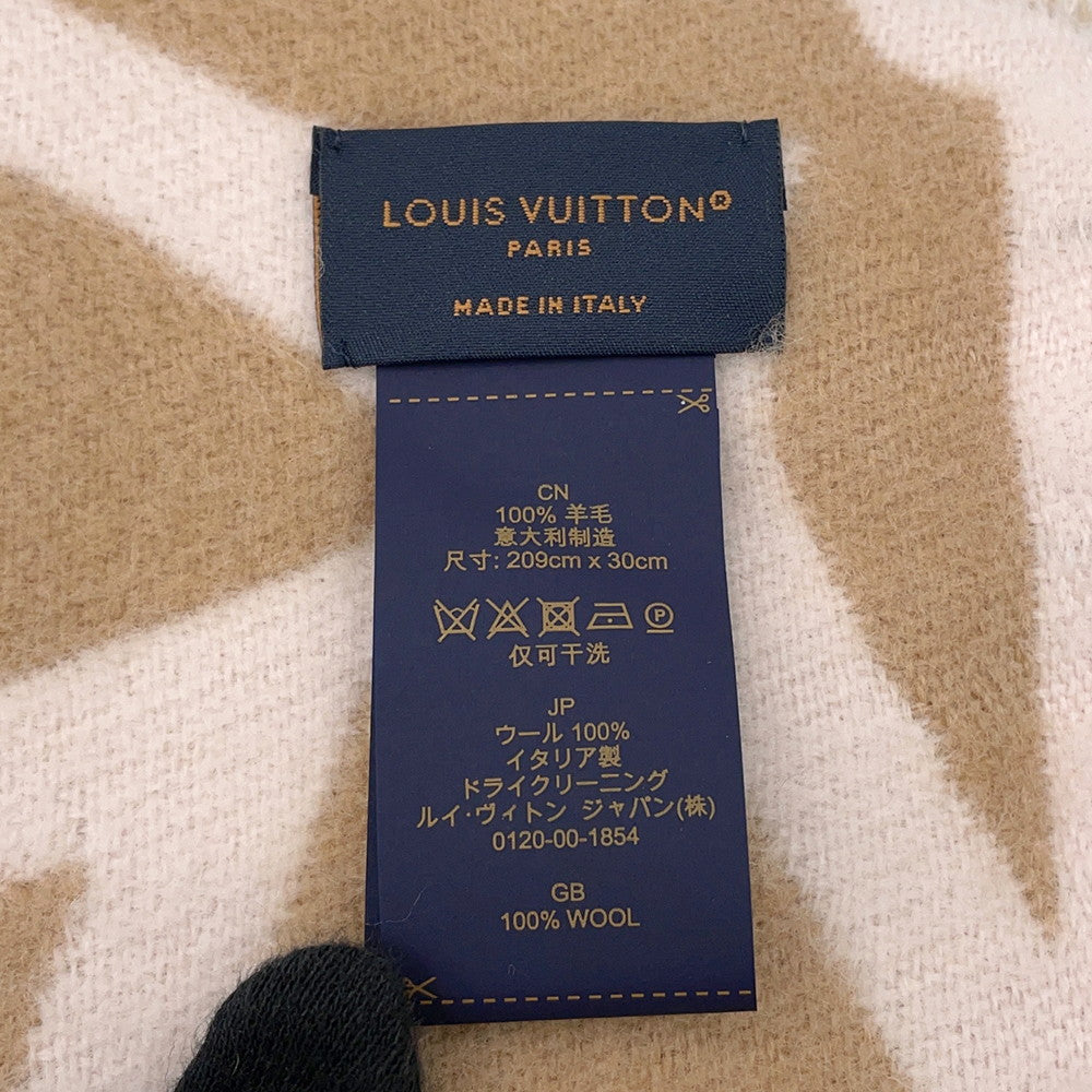 LOUIS VUITTON Flight Mode Scarf LV Medallion BeigeRoseM79213 Wool 100%