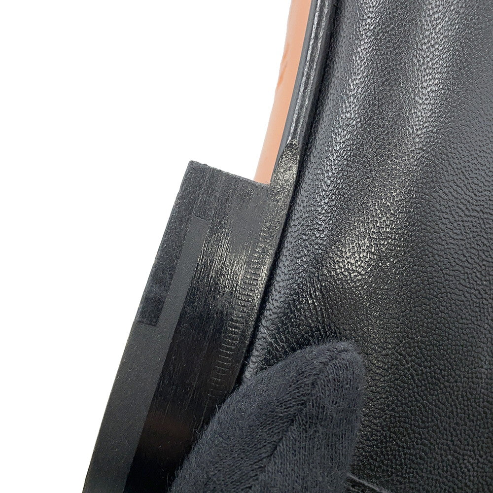 HERMES Paris Mocassins Black Leather Size Chronomat 44