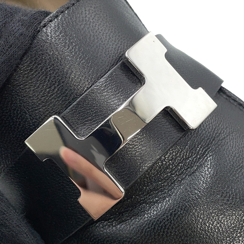 HERMES Paris Mocassins Black Leather Size Chronomat 44