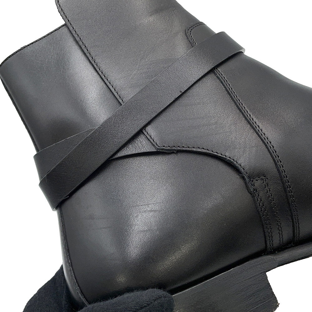HERMES Short Boots Fortune BlackH222979Z Calf Leather Size Chronomat 44