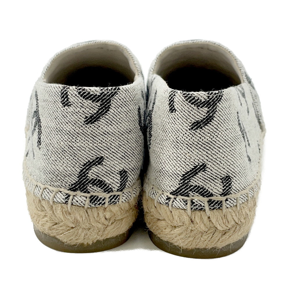 CHANEL CC Logo espadrilles Gray/BlackG39028 Canvas Leather Size 38C