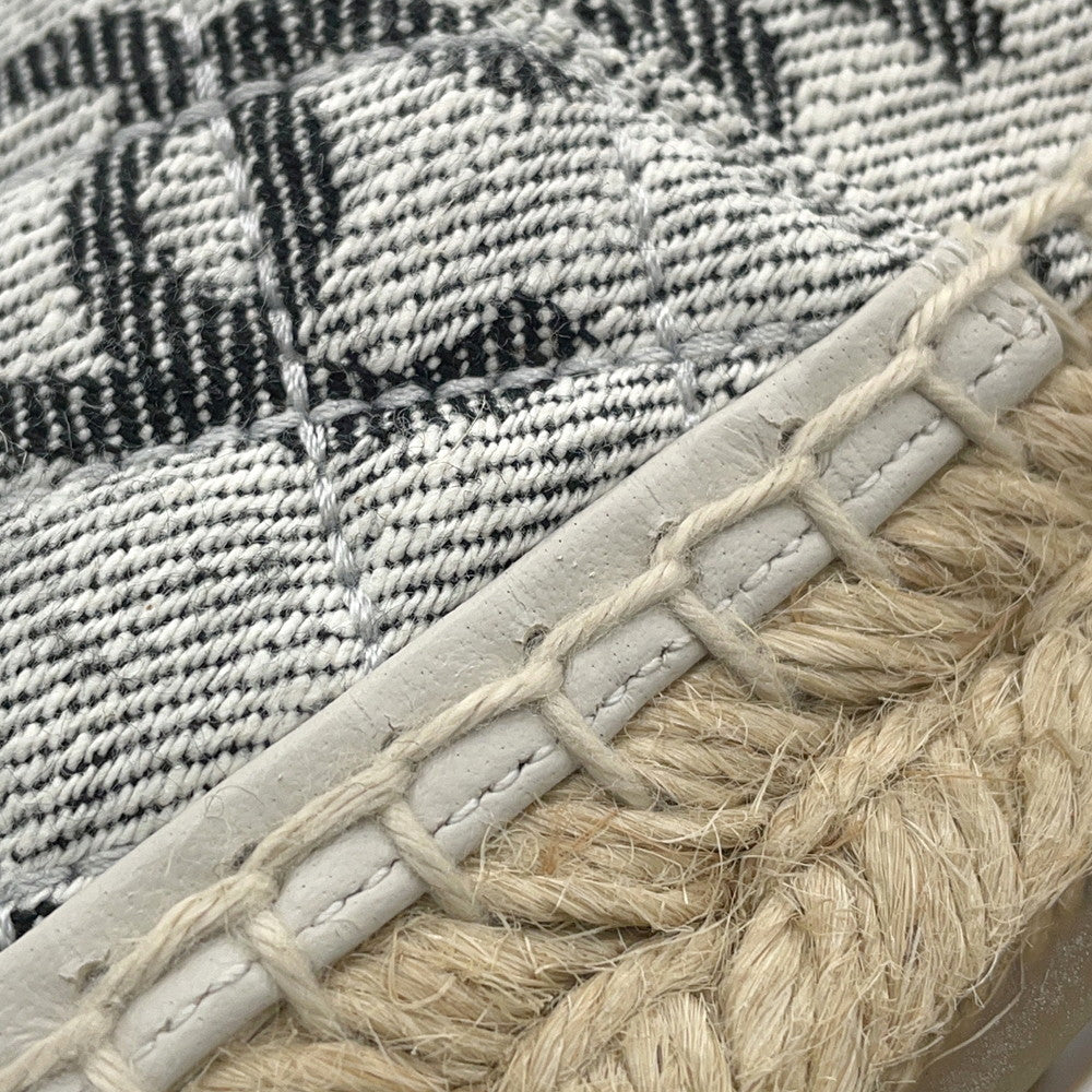 CHANEL CC Logo espadrilles Gray/BlackG39028 Canvas Leather Size 38C