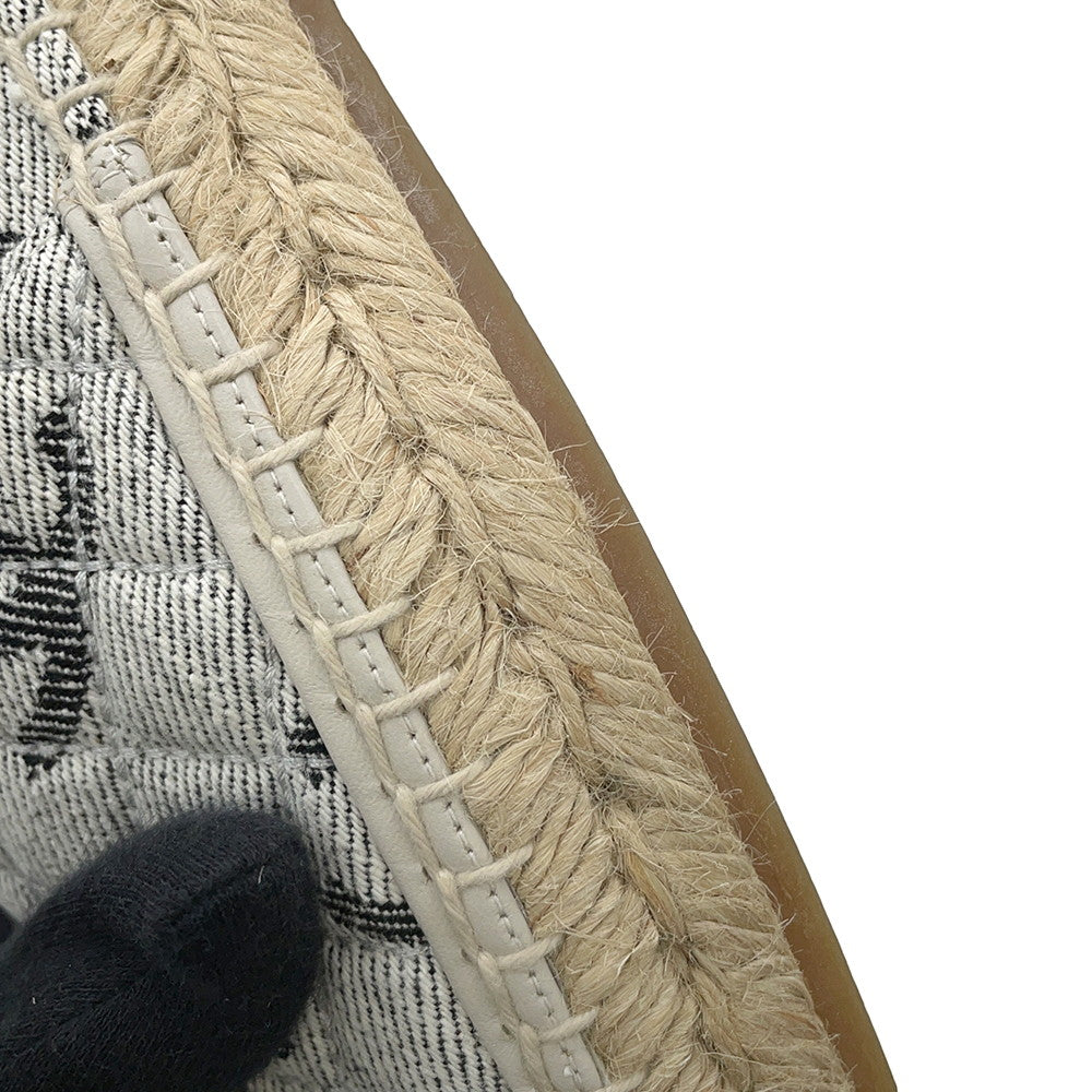 CHANEL CC Logo espadrilles Gray/BlackG39028 Canvas Leather Size 38C