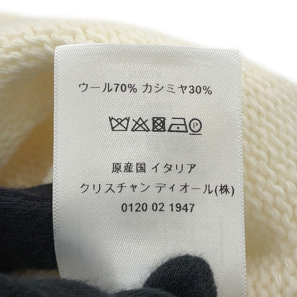 Dior Short Sleeve Knit Size 42 White154S09AM305 Wool 70% Cashmere30%
