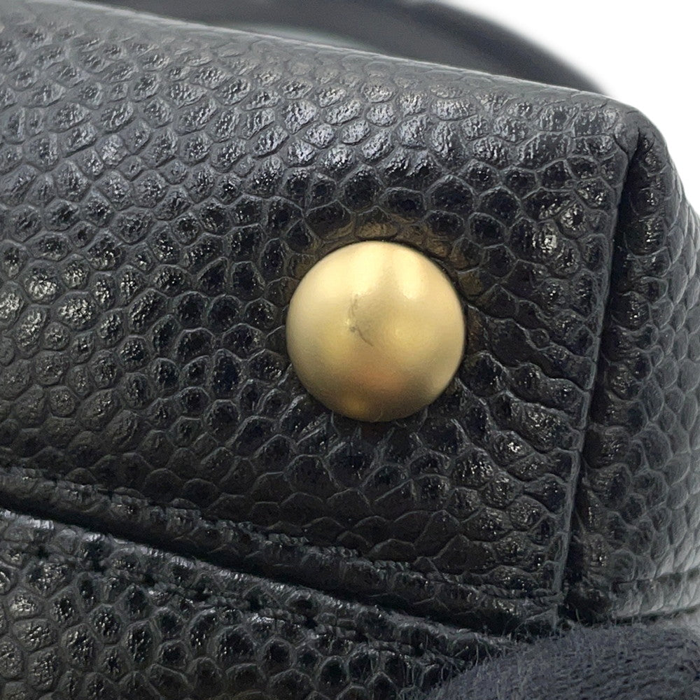 CHANEL CC Logo Handbag Black Caviar Leather