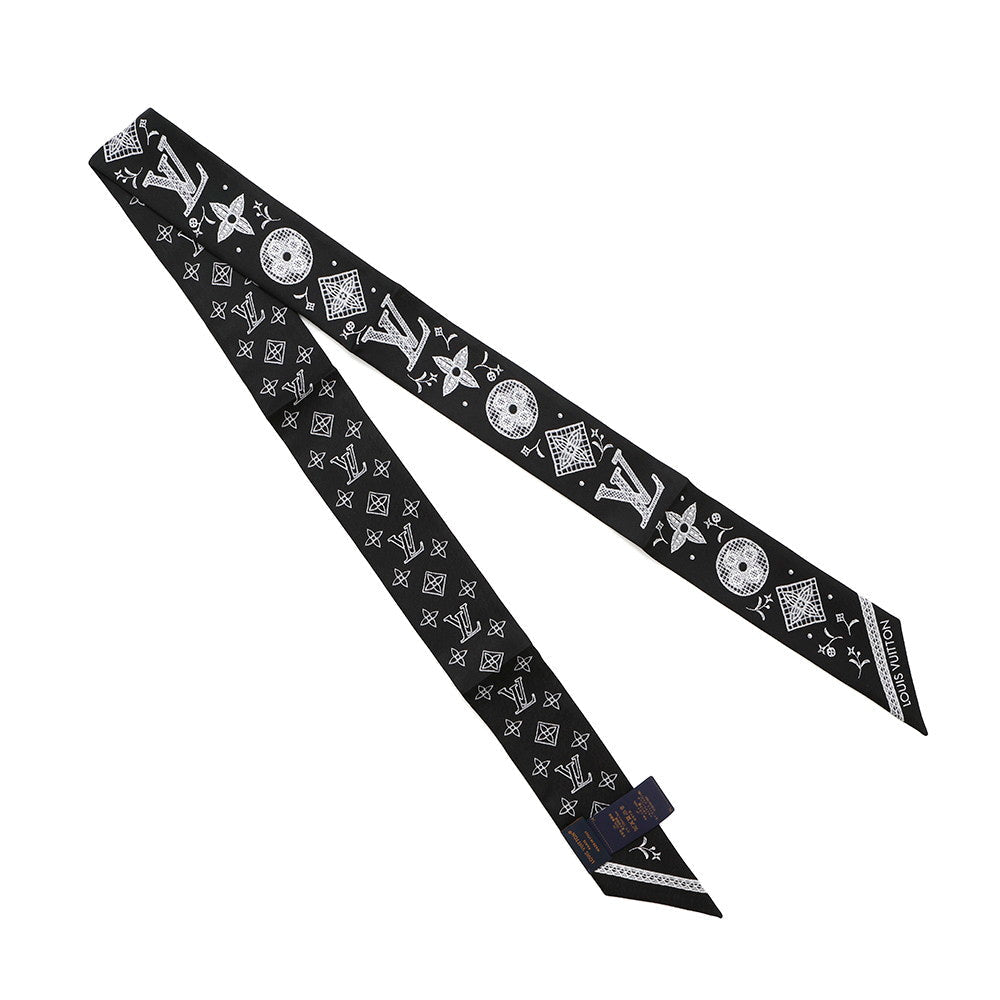 LOUIS VUITTON Bandeau BB Monogram Romance White/BlackM96876 Silk100%