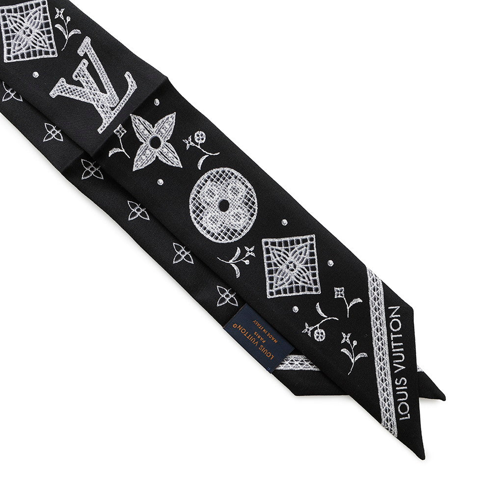 LOUIS VUITTON Bandeau BB Monogram Romance White/BlackM96876 Silk100%