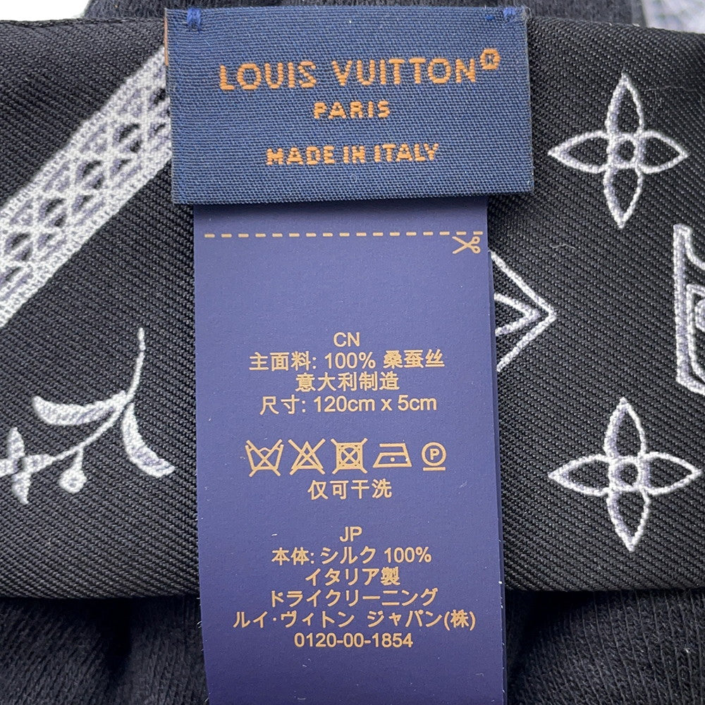 LOUIS VUITTON Bandeau BB Monogram Romance White/BlackM96876 Silk100%