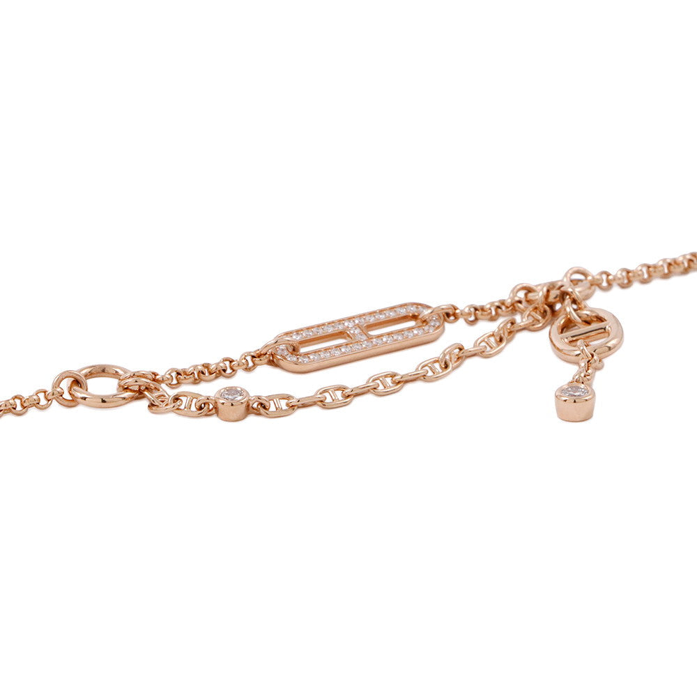 HERMES Chaine d'Ancre Chaos Bracelet Size STH222413B 00ST 18K Pink Gold