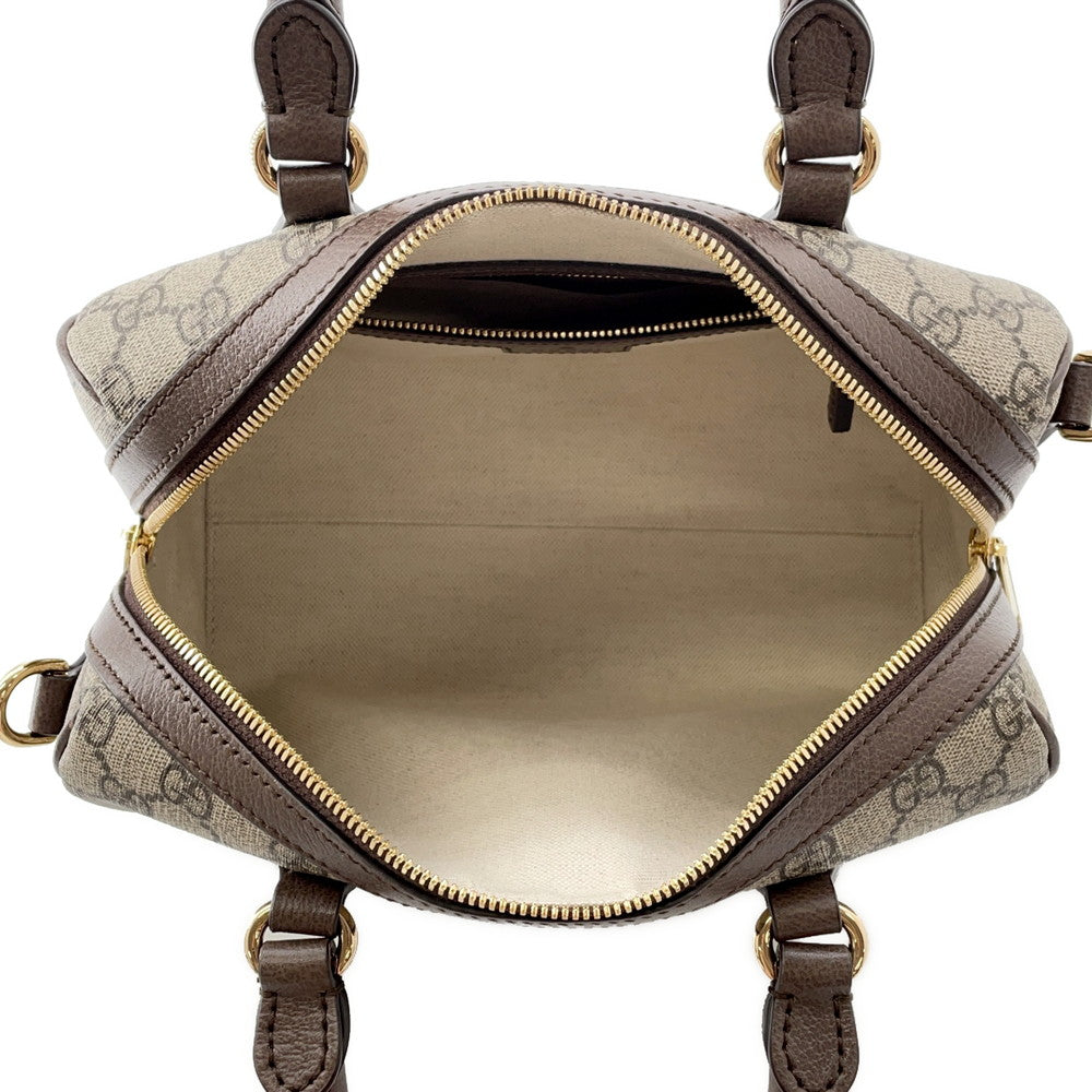 GUCCI Ophidia Travel Bag Beige/Brown772061 PVC Leather Size Medium