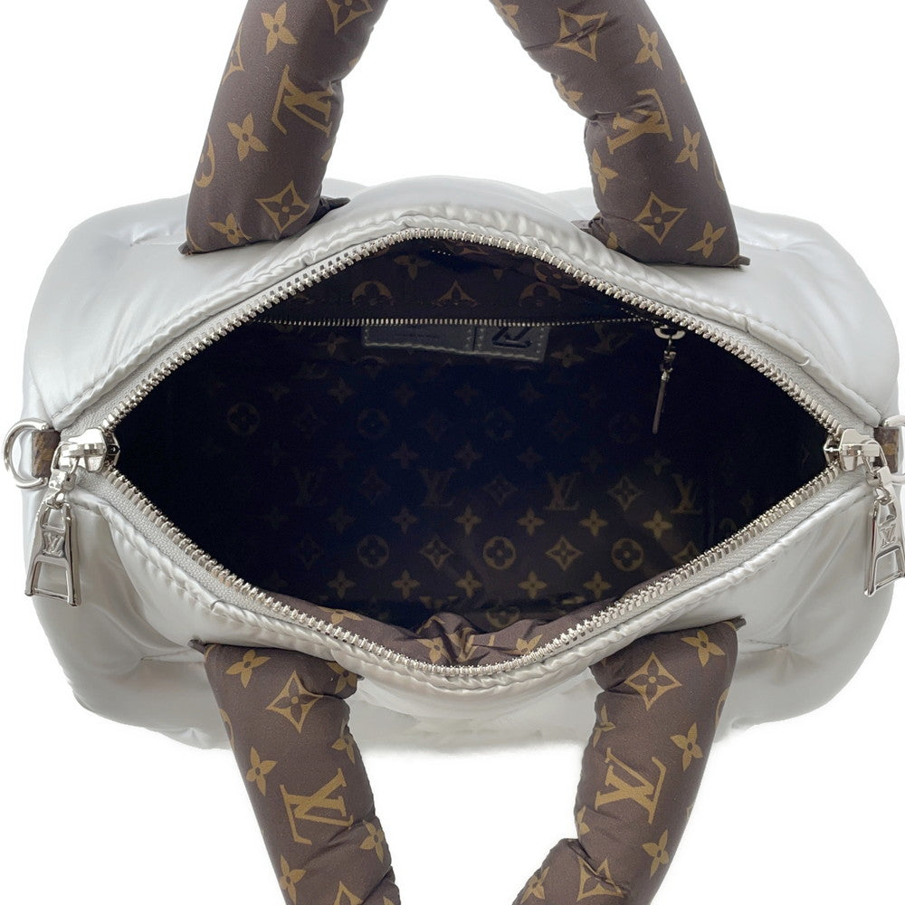 LOUIS VUITTON Speedy Bandouliere SilverM20973 Recycled MetallicNylon Monogram Size 25