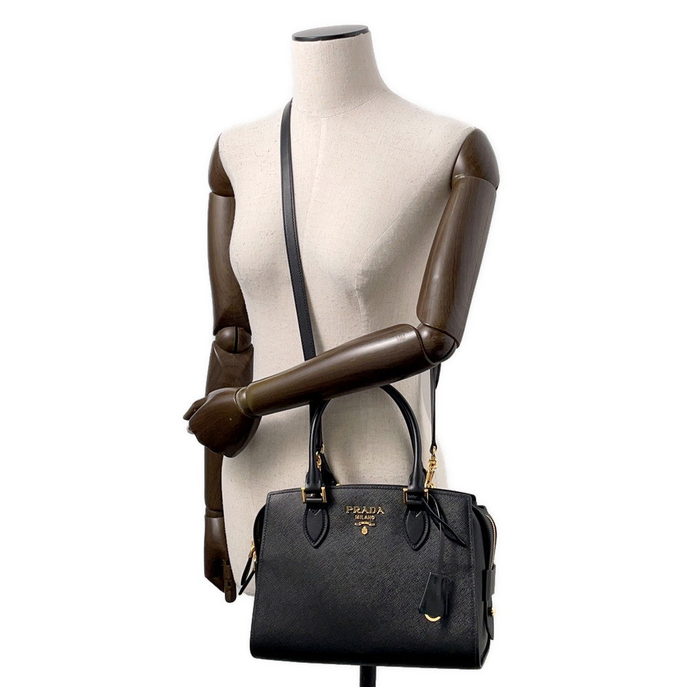 PRADA Saffiano Leather 2WAY Handbag Black1BA164 Leather