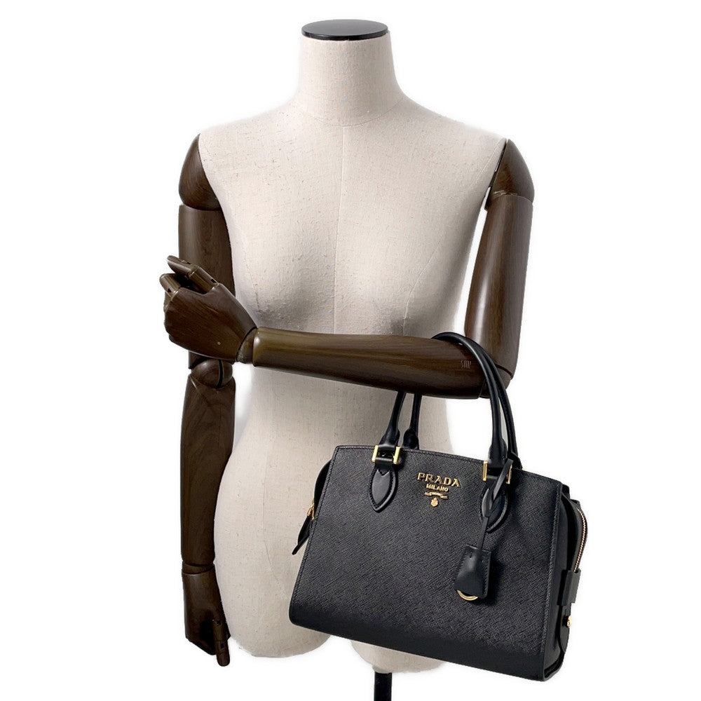 PRADA Saffiano Leather 2WAY Handbag Black1BA164 Leather