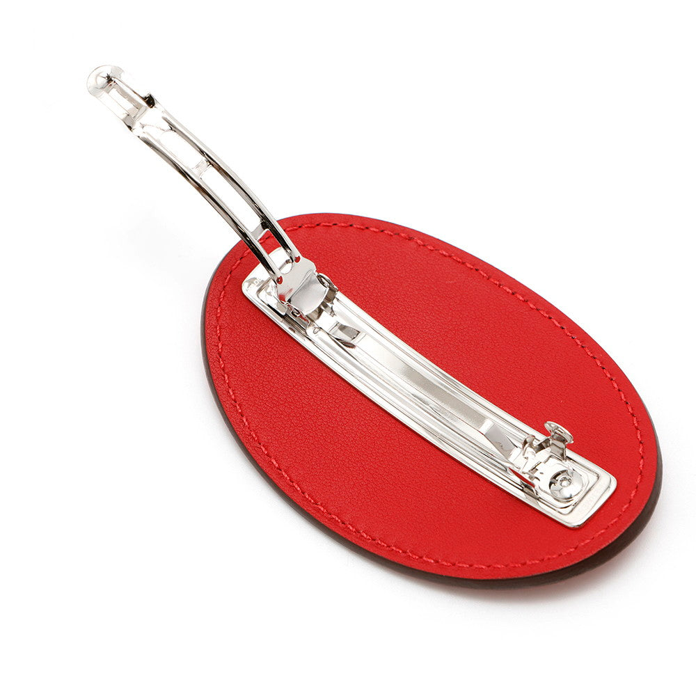 HERMES Evelyne Barrette Size PM Rouge Ladue Swift Leather