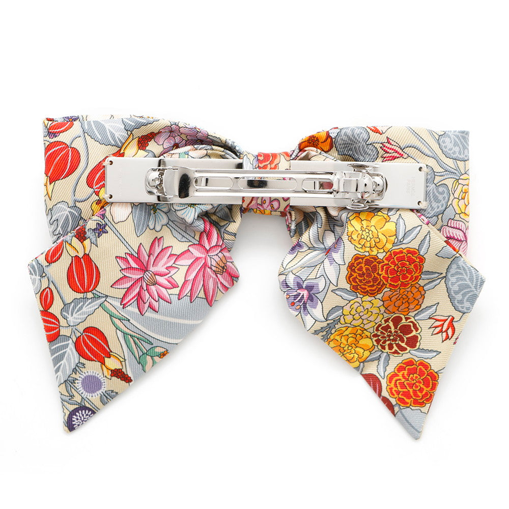 HERMES Grenelle Bloom Valletta Size PM Beige/Multicolor Silk