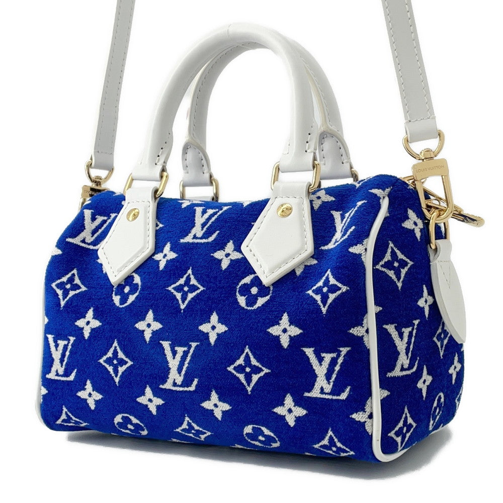 LOUIS VUITTON Speedy Bandouliere LV Match Blue/WhiteM20751 Monogram・Jacquard Velvet Size 20