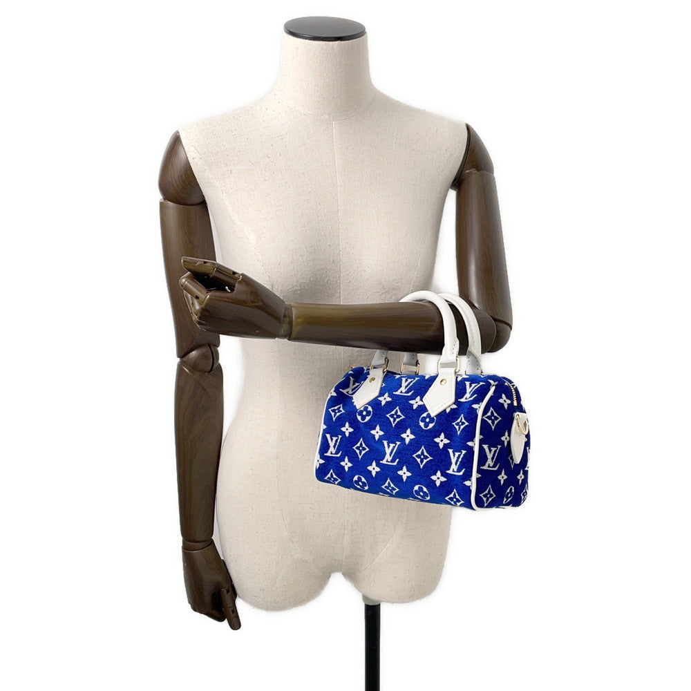 LOUIS VUITTON Speedy Bandouliere LV Match Blue/WhiteM20751 Monogram・Jacquard Velvet Size 20