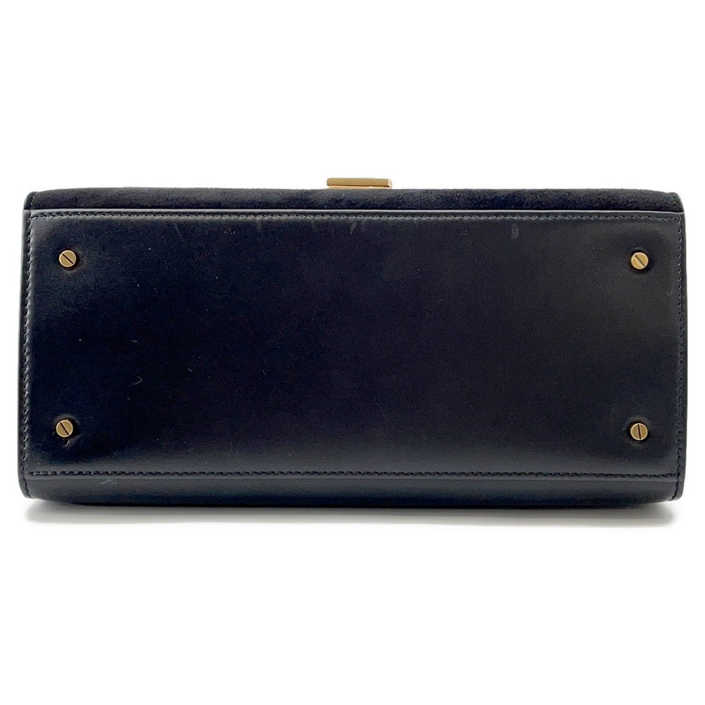 SAINT LAURENT PARIS Cassandra Top Handle 2-Way Handbag Black578000 Leather suede
