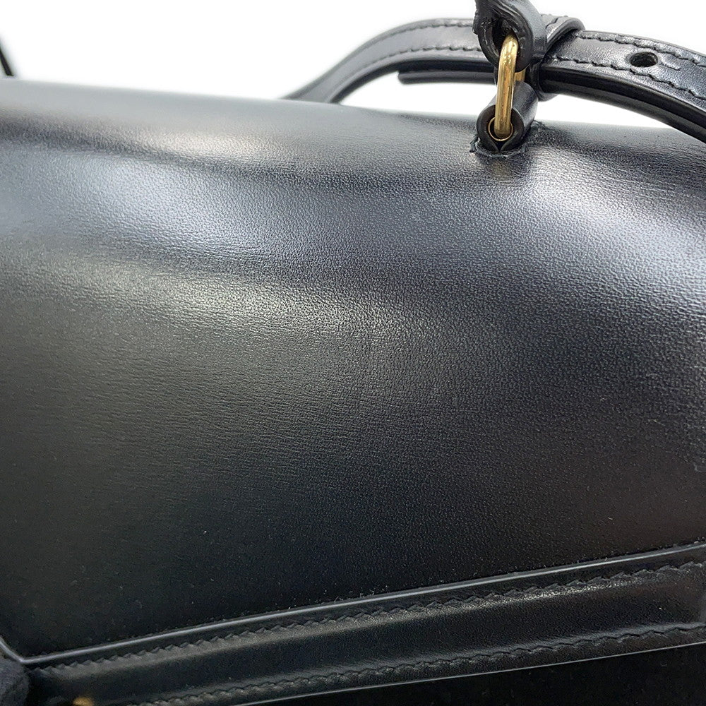 SAINT LAURENT PARIS Cassandra Top Handle 2-Way Handbag Black578000 Leather suede